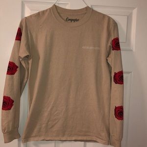 Long Sleeve Tan Fitted T-Shirt